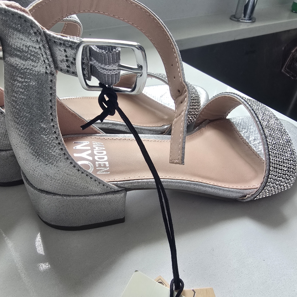 Steve Madden Silver Rhinestone Heels - Picture 3 of 4